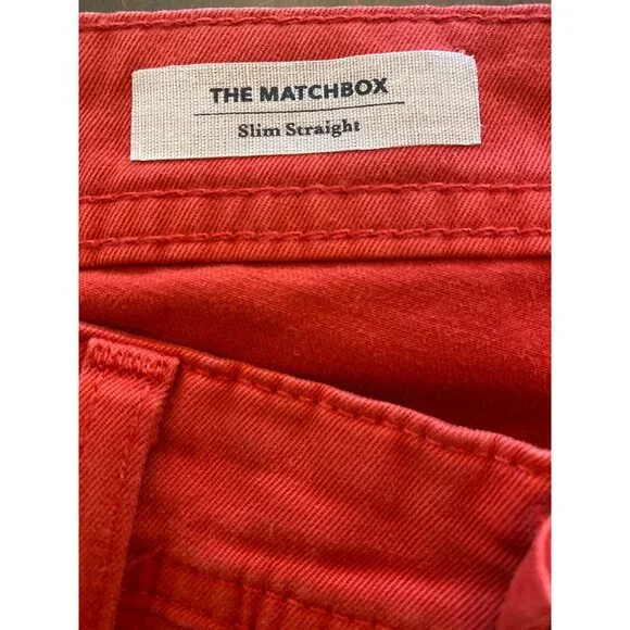 AG Adriano Goldschmied Men's Matchbox Slim Straight Leg Pants 34x35 Red - Picture 4 of 12